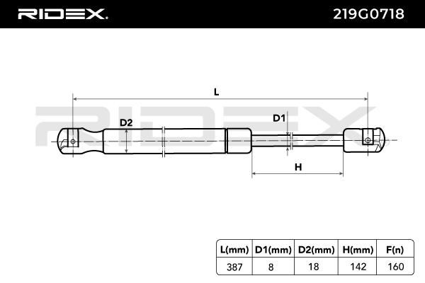 219g0718 RIDEX Газовий упор багажника для MINI Clubman