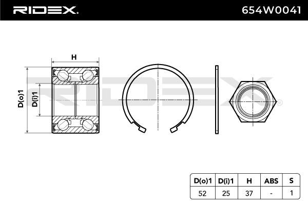 654w0041 RIDEX Подшипник ступицы колеса