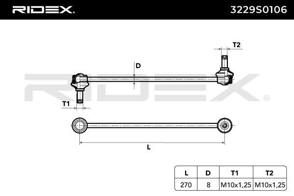 3229s0106 RIDEX Стойка стабилизатора