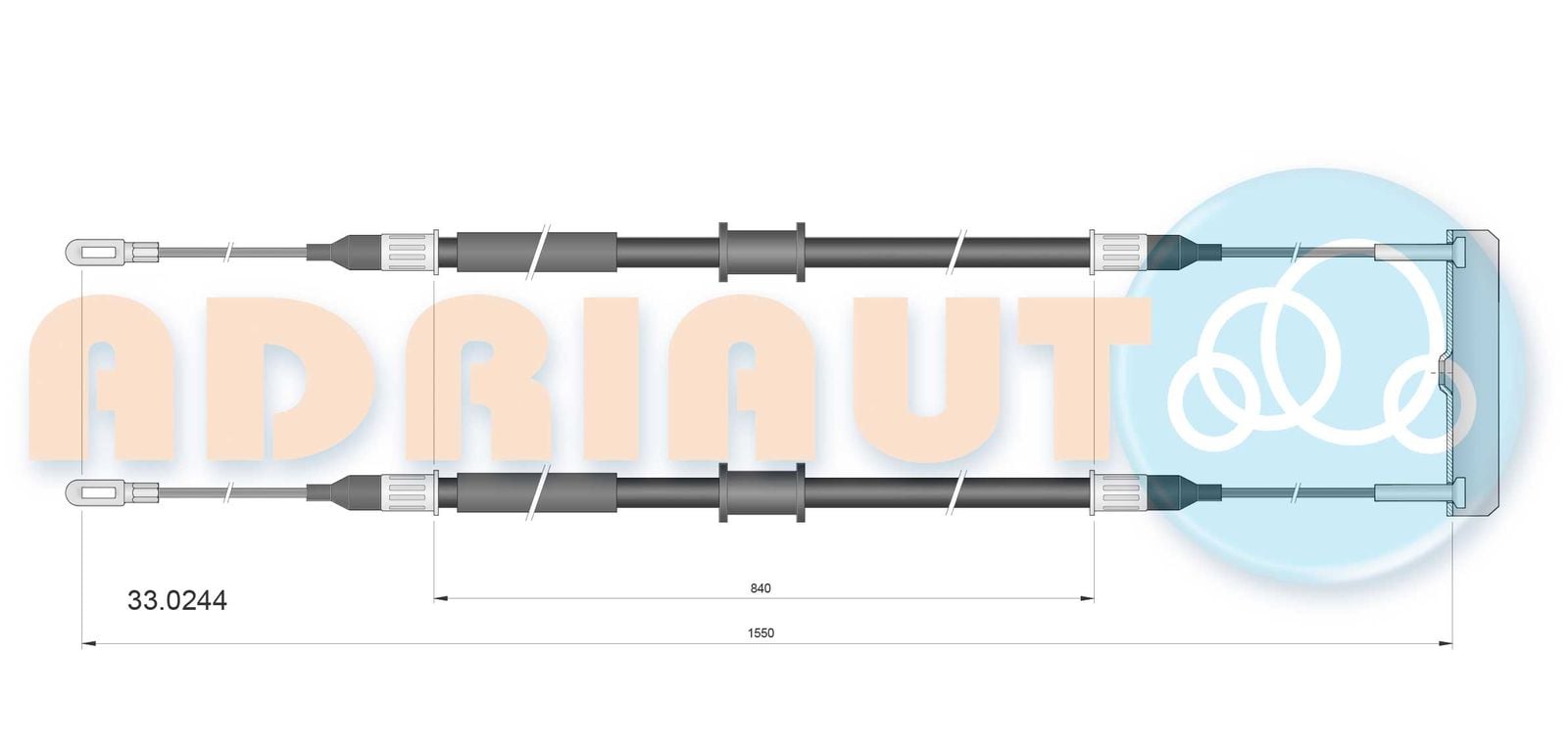 330244 Adriauto Трос ручного тормоза для Opel Omega