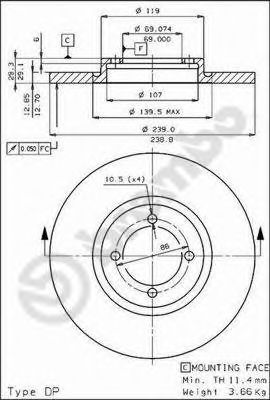 08.4472.10 Brembo Гальмівний диск для Volvo 340-360