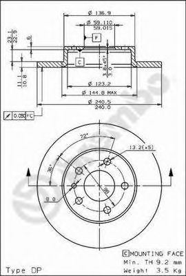 08.5085.21 Brembo Гальмівний диск