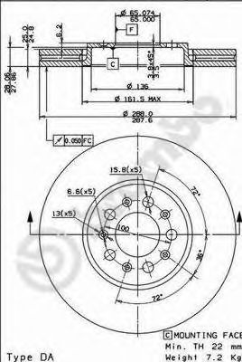 09.7010.21 Brembo Гальмівний диск