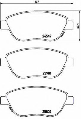 P 23 153 Brembo Гальмівні колодки для Fiat 500