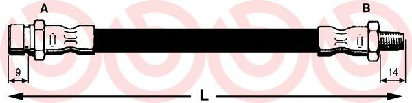 T 23 177 Brembo Тормозной шланг для Lancia Lybra