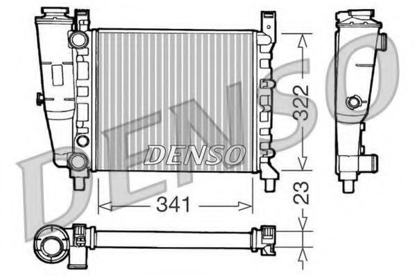 DRM09141 Denso Радіатор охолодження двигуна для Fiat Uno