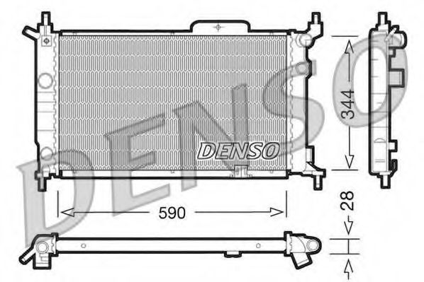 DRM20015 Denso Радиатор охлаждения двигателя для Opel Astra
