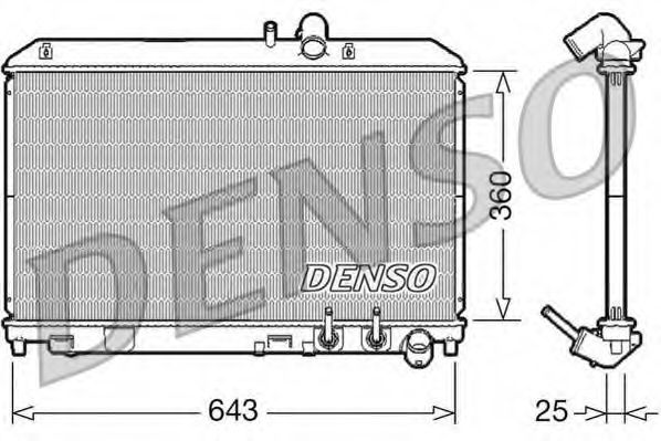 DRM44012 Denso Радиатор охлаждения двигателя для Mazda RX-8