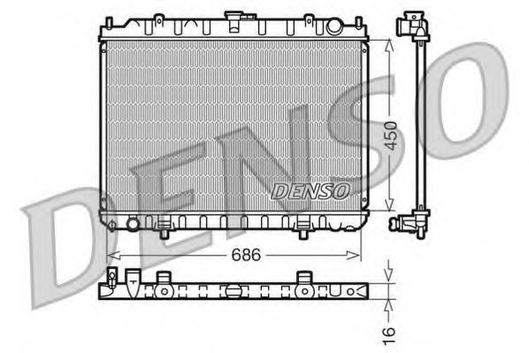 DRM46023 Denso Радиатор охлаждения двигателя для Nissan X-Trail