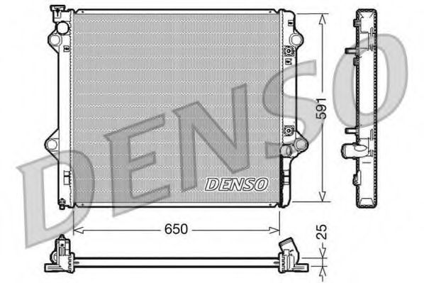 DRM50046 Denso Радіатор охолодження двигуна для Toyota Land Cruiser Prado (120, 150)