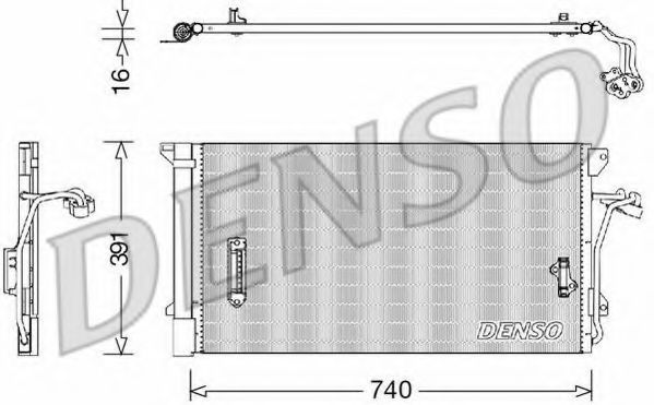 DCN02027 Denso Радиатор кондиционера