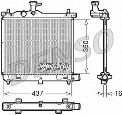 DRM41009 Denso Радиатор охлаждения двигателя для Hyundai i10