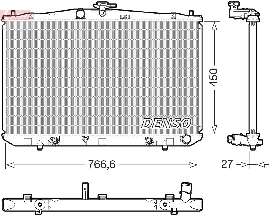 drm51017 Denso Радиатор охлаждения двигателя для Lexus RX