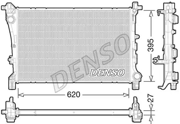 DRM09167 Denso Радиатор охлаждения двигателя для Fiat 500