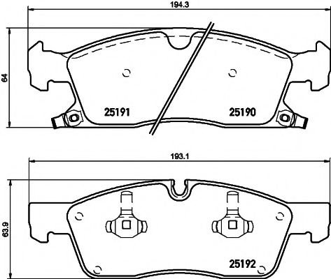 MDB3203 Mintex Тормозные колодки для Jeep Grand Cherokee