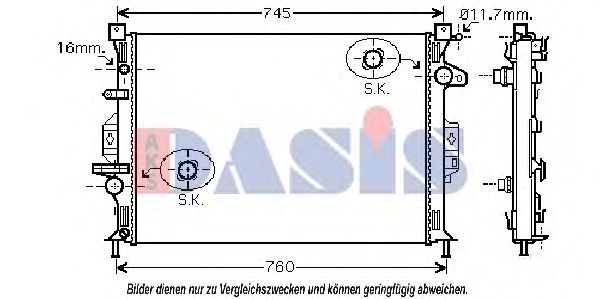 092048N Aks Dasis Радиатор охлаждения двигателя