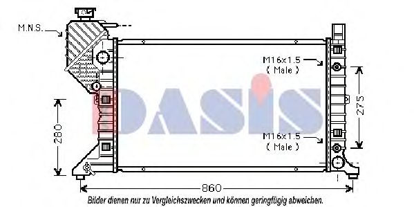 130003N Aks Dasis Радіатор охолодження двигуна для Mercedes Sprinter