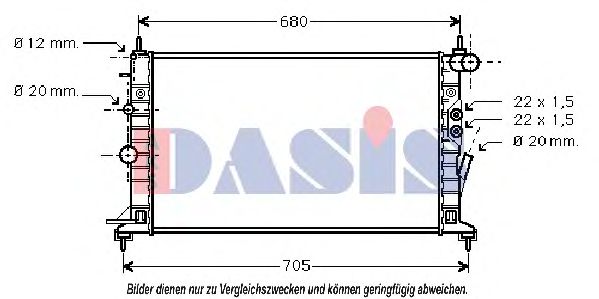 150061N Aks Dasis Радіатор охолодження двигуна для Opel Vectra