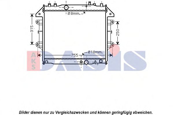 210190N Aks Dasis Радіатор охолодження двигуна для Toyota Hilux
