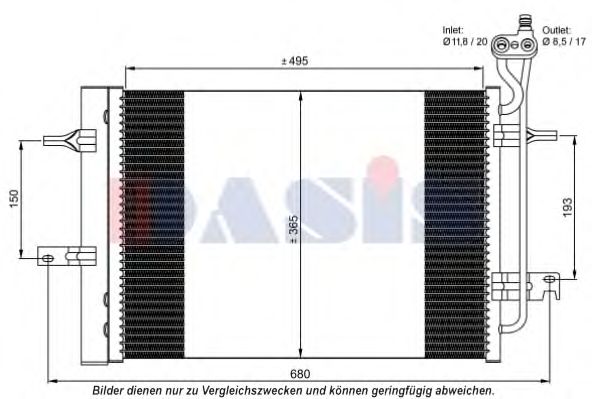 152049N Aks Dasis Радіатор кондиціонера для Opel Meriva