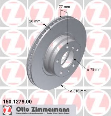 150.1279.20 Zimmermann Гальмівний диск для BMW 7 Series