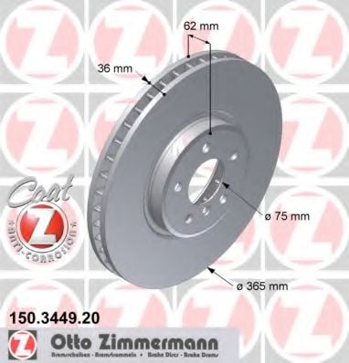 150.3449.20 Zimmermann Тормозной диск