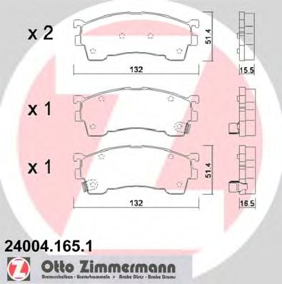 24004.165.1 Zimmermann Гальмівні колодки