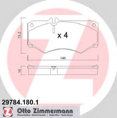 29784.180.1 Zimmermann Гальмівні колодки