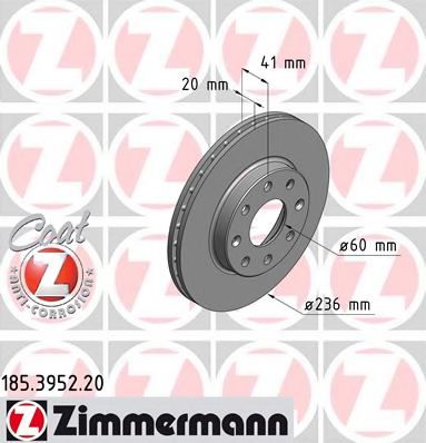 185.3952.20 Zimmermann Тормозной диск