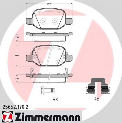 25652.170.2 Zimmermann Гальмівні колодки для Fiat 500