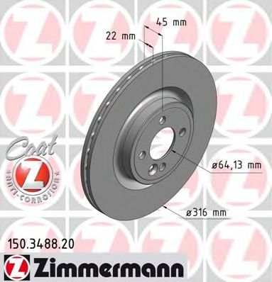 150.3488.20 Zimmermann Гальмівний диск