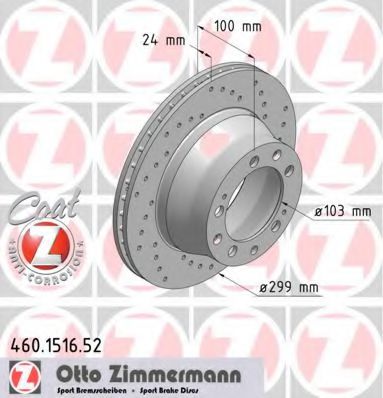 460.1516.52 Zimmermann Тормозной диск