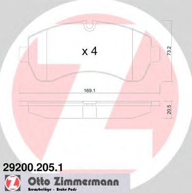 29200.205.1 Zimmermann Гальмівні колодки