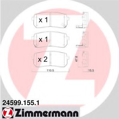 24599.155.1 Zimmermann Тормозные колодки
