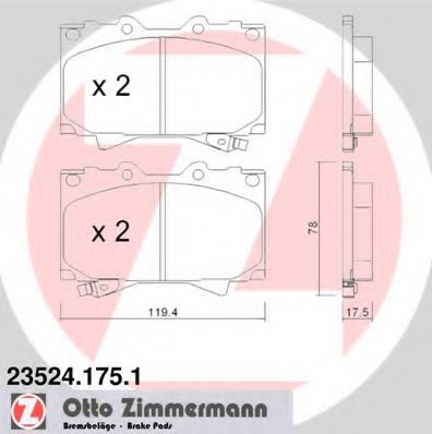 23524.175.1 Zimmermann Гальмівні колодки