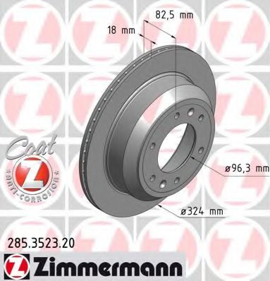 285.3523.20 Zimmermann Тормозной диск для Hyundai H-1