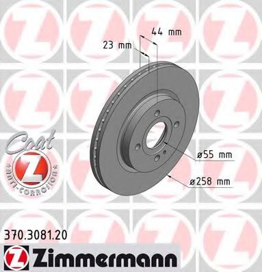 370.3081.20 Zimmermann Гальмівний диск для Mazda 2
