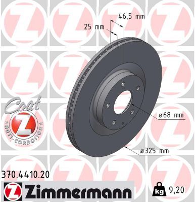 370441020 Zimmermann Тормозной диск для Mazda MX-30