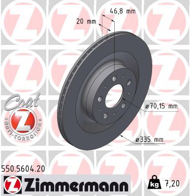 550560420 Zimmermann Тормозной диск для Tesla Model Y