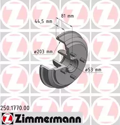 250.1770.00 Zimmermann Тормозной барабан