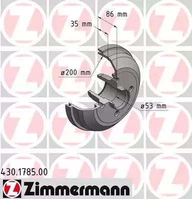 430.1785.00 Zimmermann Гальмівний барабан для Opel Corsa