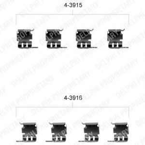 LX0348 Delphi Комплектующие дисковых тормозных колодок