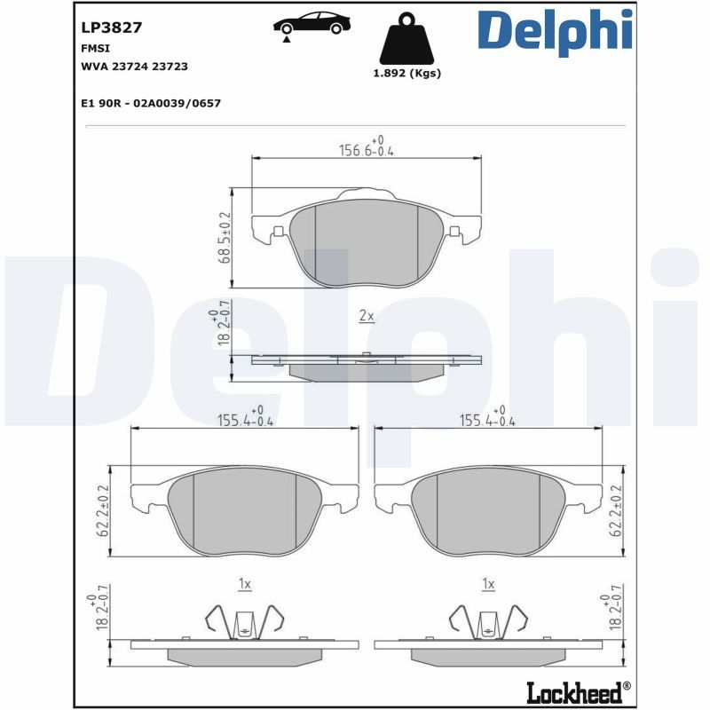 lp3827 Delphi Тормозные колодки