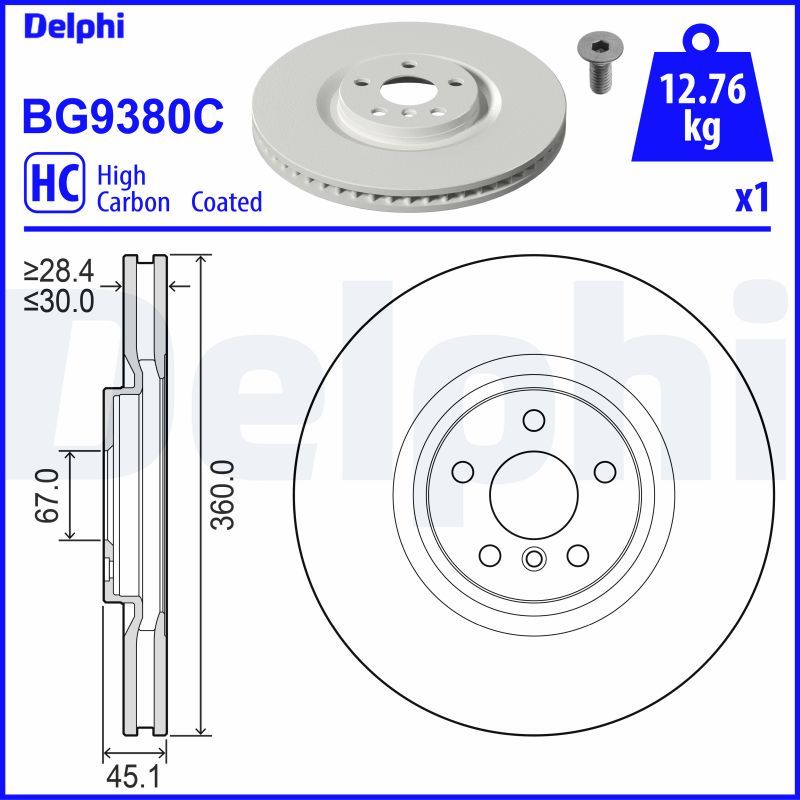bg9380c Delphi Тормозной диск