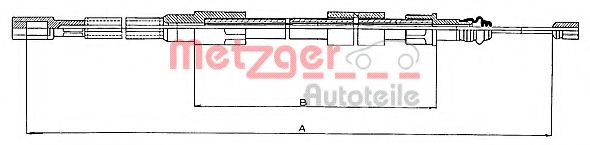 10.720 Metzger Трос ручного гальма для Volkswagen LT