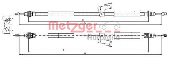 10.8225 Metzger Трос ручного гальма