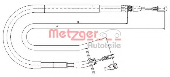 10.9876 Metzger Трос ручного гальма