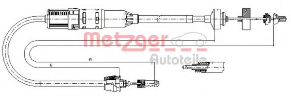 11.2915 Metzger Трос сцепления для Renault Espace