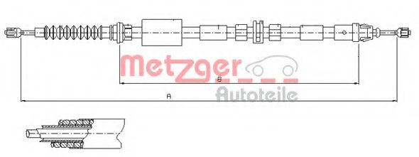 11.5511 Metzger Трос ручного тормоза для Ford Mondeo