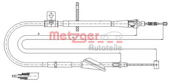 11.5741 Metzger Трос ручного гальма для Opel Agila